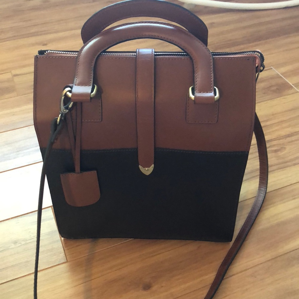 Leather Bucket Tote Bag